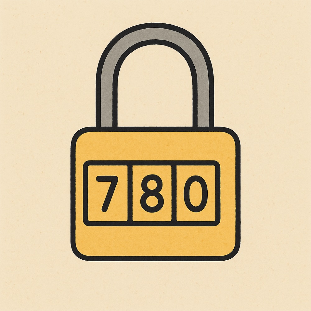 A three-digit lock combination